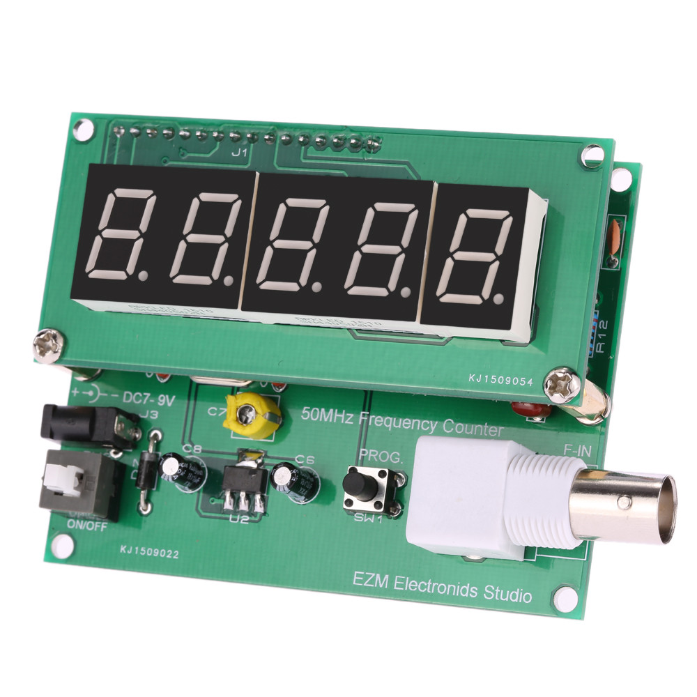 High Sensitivity frequency counter 1Hz 50MHz cymometer Frequency Meter Counter Measurement Tester Module 7V 9V 50mA DIY Kit