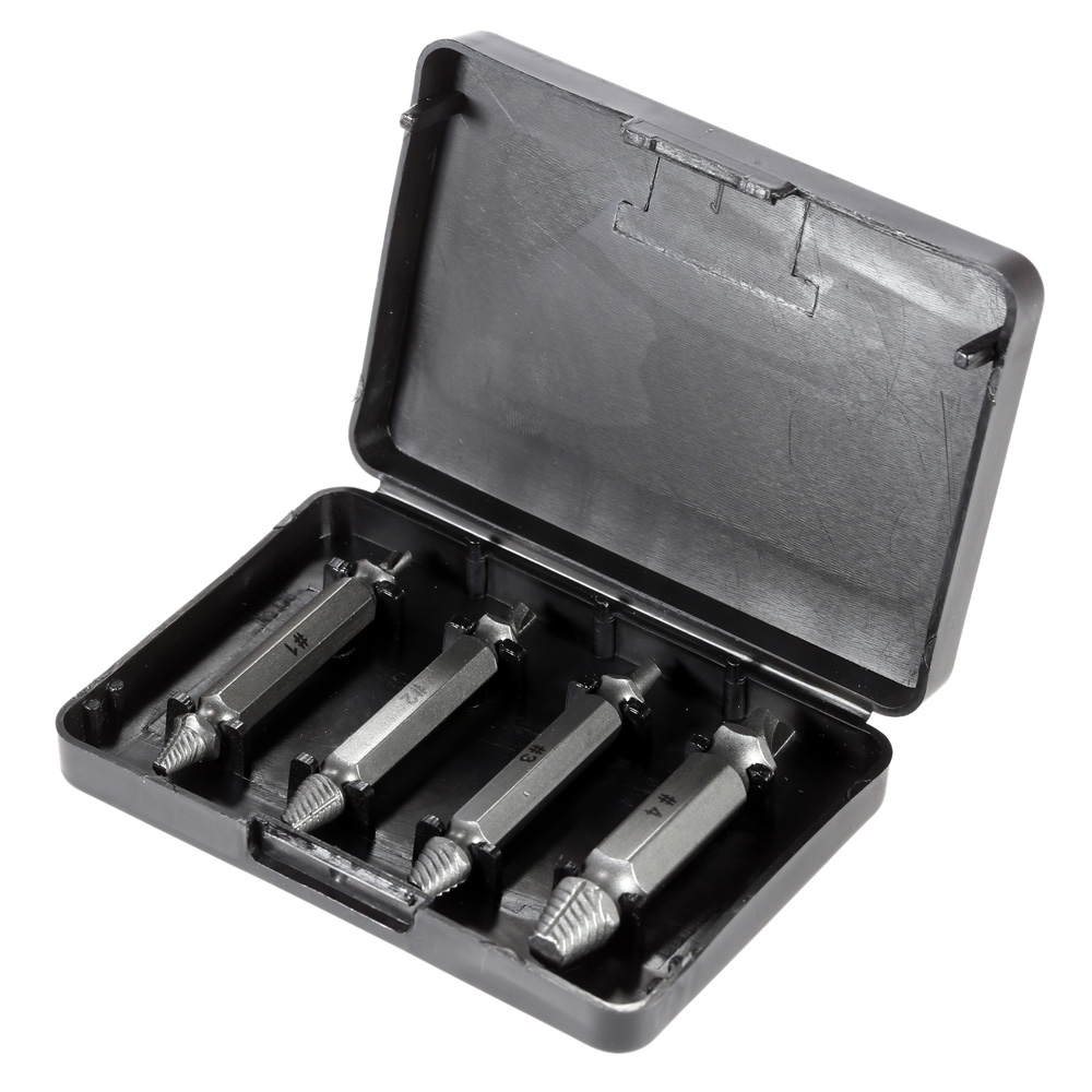 4pcs set Mini Double end Screws Extractor Stripped Screws Remover Damaged Screw Extractor Set Bolt Extractor Tool 1 2 3 4 