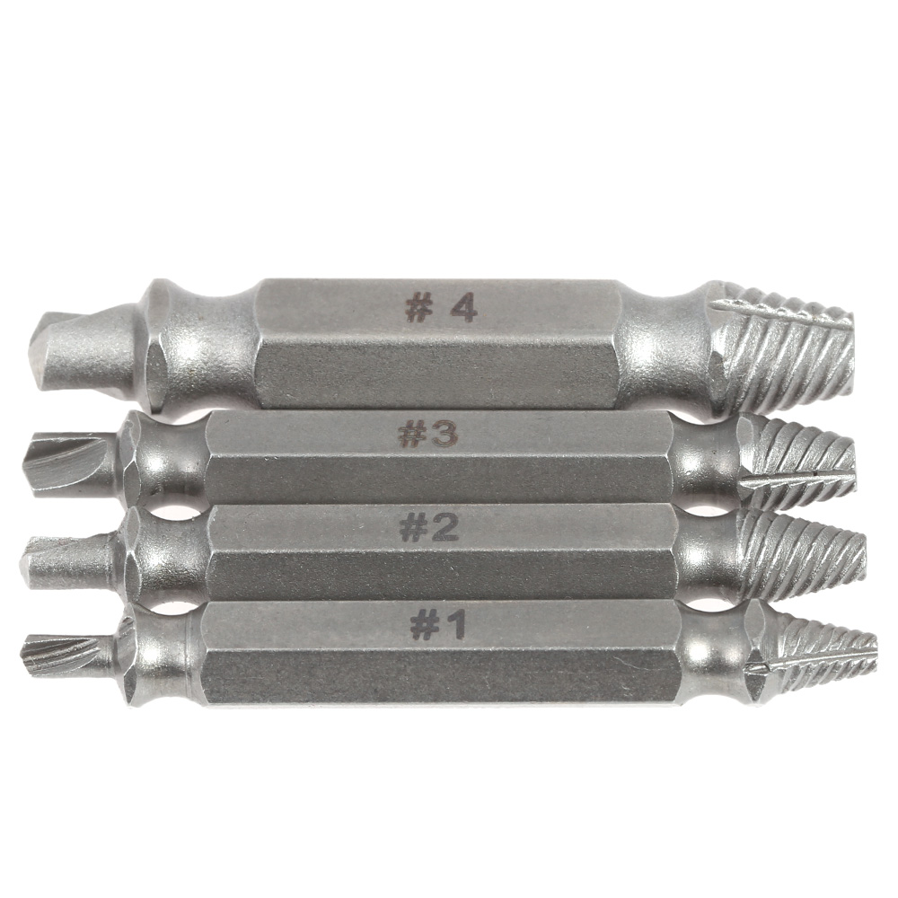 4pcs set Mini Double end Screws Extractor Stripped Screws Remover Damaged Screw Extractor Set Bolt Extractor Tool 1 2 3 4 