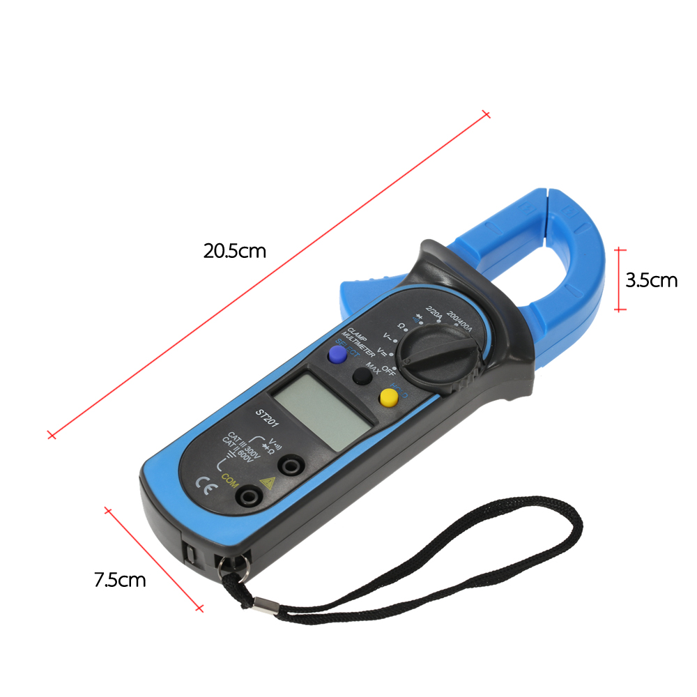 Handheld Digital LCD Display Clamp Meter Multimeter AC DC Voltage AC Current Resistance Diode Continuity Measuring Data Hold