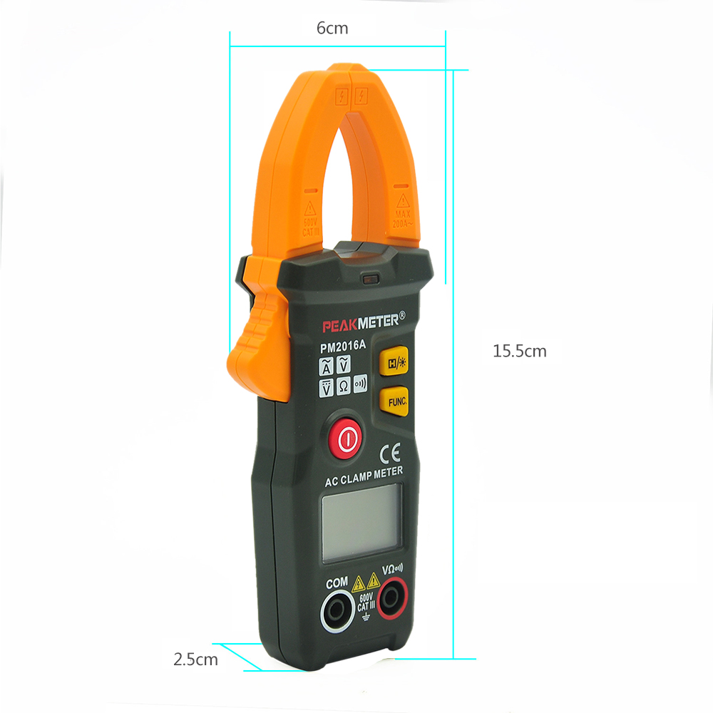 PEAKMETER Digital Clamp Meter Handheld Smart Mini Multimeter AC DC Voltage AC Current Resistance Frequency NCV Measuring Tester