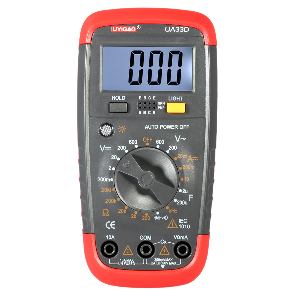 Mini Handheld Digital LCD Mulitimeter Capacitance Measurement DC AC Voltage DC Current Resistance Meter Diode Continuity Tester