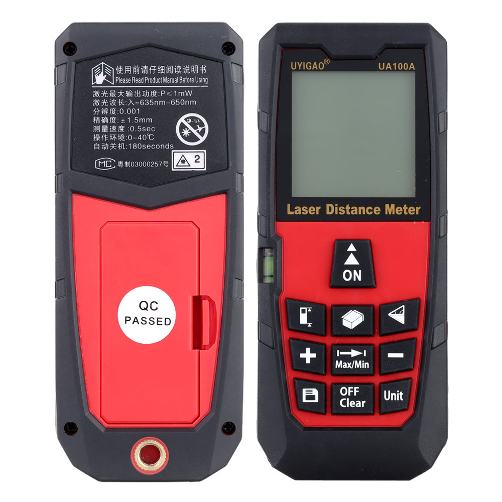 100mDigital Laser Distance Meter Portable Range Finder Electronic Ruler Handheld Laser Rangefinder Self calibration Level Bubble