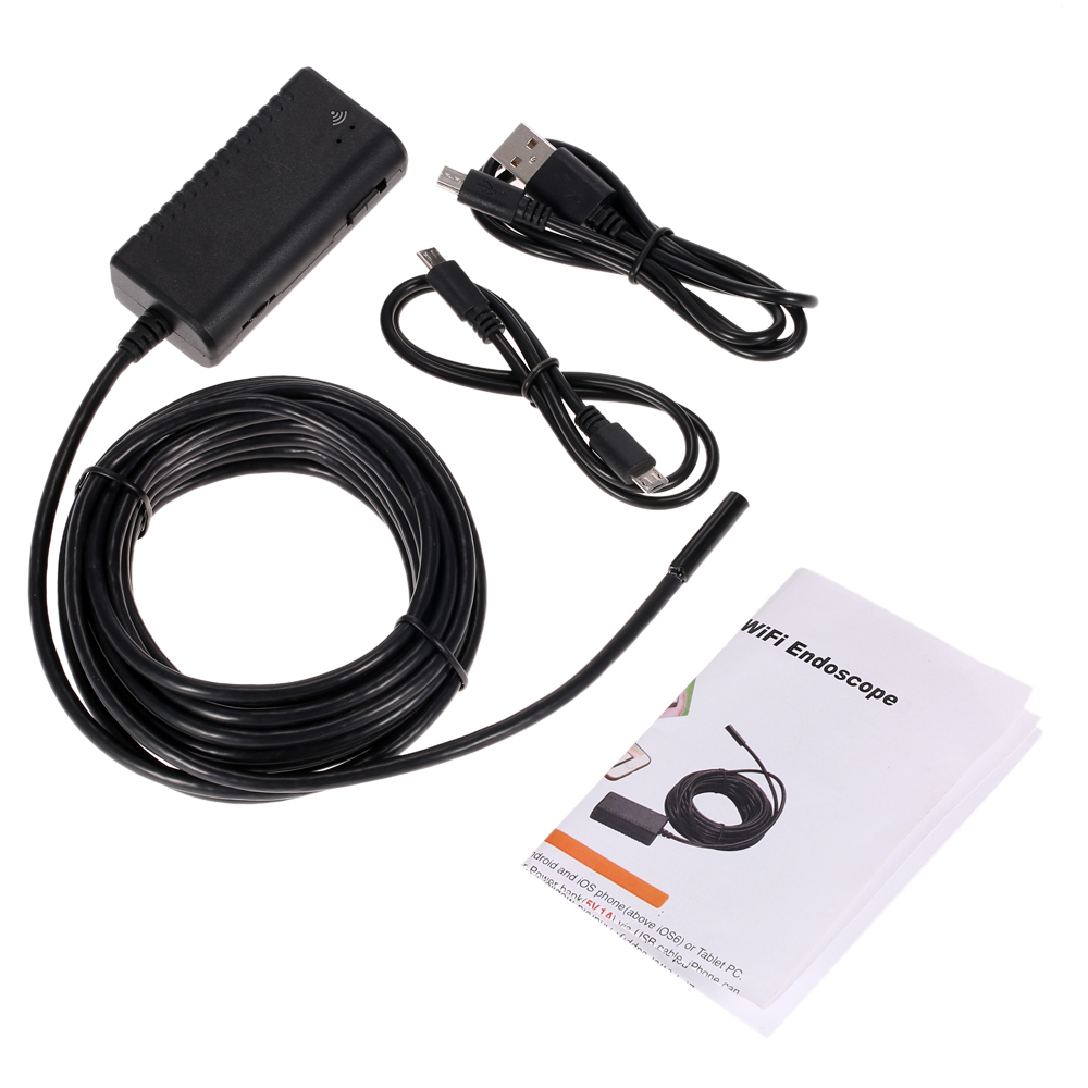 Wireless Wi Fi Endoscope Handheld Snake Camera Borescope Video Inspection for iOS Android Phone Tablet 5.5mm 5M with 6pcs LED