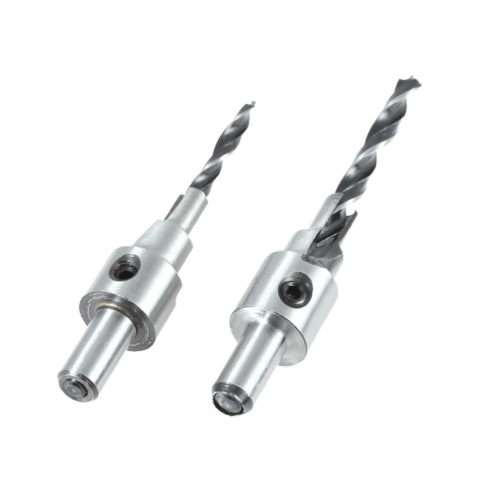 2pcs set 2 Flute Countersink Drill Bit Set Quality Saw Set Woodworking Tool Chamfer with Quick Change Hex Shank 4 6mm 5 7mm