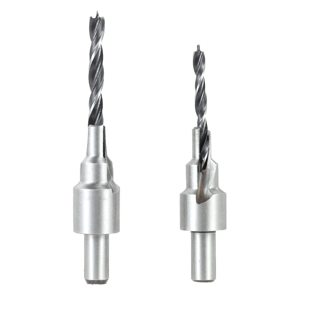 2pcs set 2 Flute Countersink Drill Bit Set Quality Saw Set Woodworking Tool Chamfer with Quick Change Hex Shank 4 6mm 5 7mm