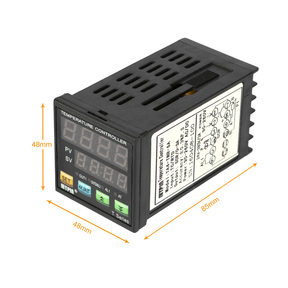 Digital LED PID Temperature Controller Thermometer Coil Heater Heating Cooling Control TC RTD Input SCR Output 1 Relay Alarm