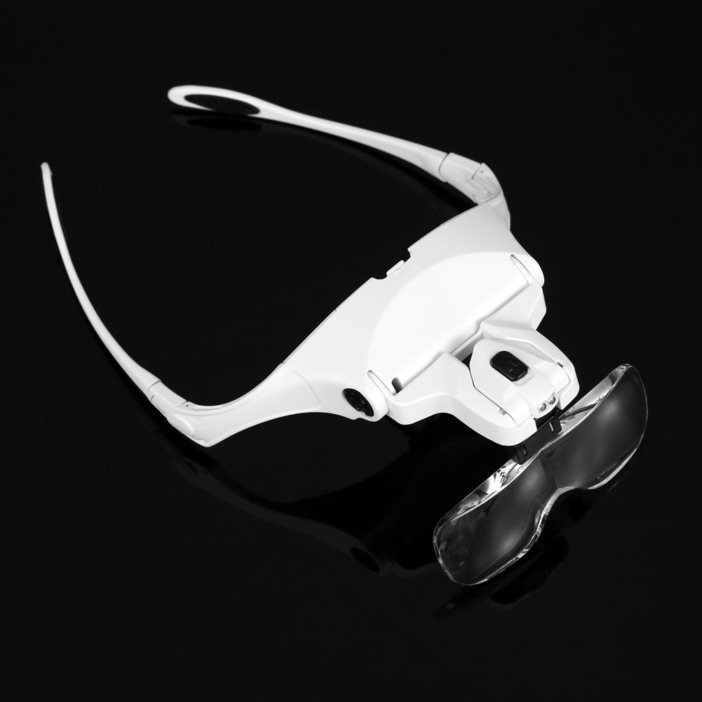 5 Lens lupa 1.0X 3.5X Magnifier Adjustable Bracket Headband Glasses Loupe magnifying glass with 2 Lights Goggles Magnifying Tool