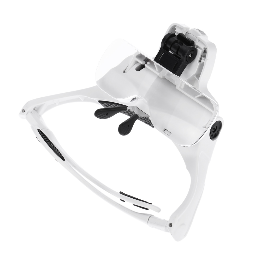 5 Lens lupa 1.0X 3.5X Magnifier Adjustable Bracket Headband Glasses Loupe magnifying glass with 2 Lights Goggles Magnifying Tool