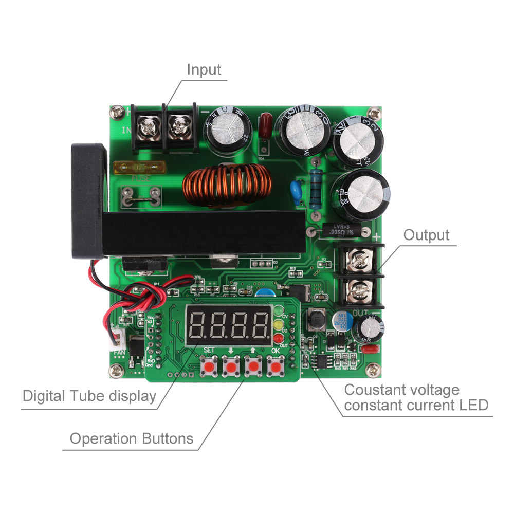 900W Digital Control DC DC Boost Module great Step up Converter Power Supply Module CC CV LED Display 0 15A IN 8 60V OUT 10 120V