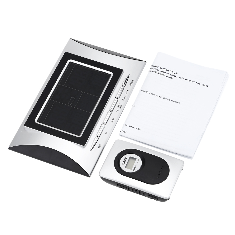 Colorful LED Wireless Digital Thermometer Hygrometer Temperature humidity Tester Weather Station Clock Barometer 433MHz