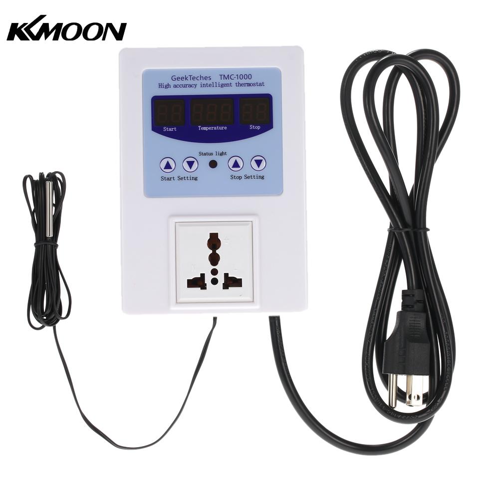 LED Digital Intelligent Pre wired Temperature Controller Outlet therometer Thermostat Heating Cooling Control AC110 240V 10A