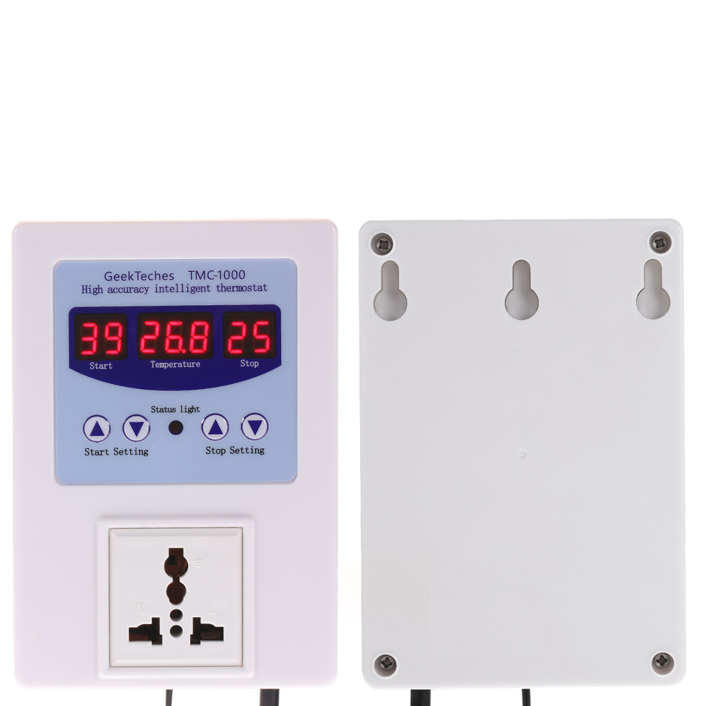 LED Digital Intelligent Pre wired Temperature Controller Outlet therometer Thermostat Heating Cooling Control AC110 240V 10A