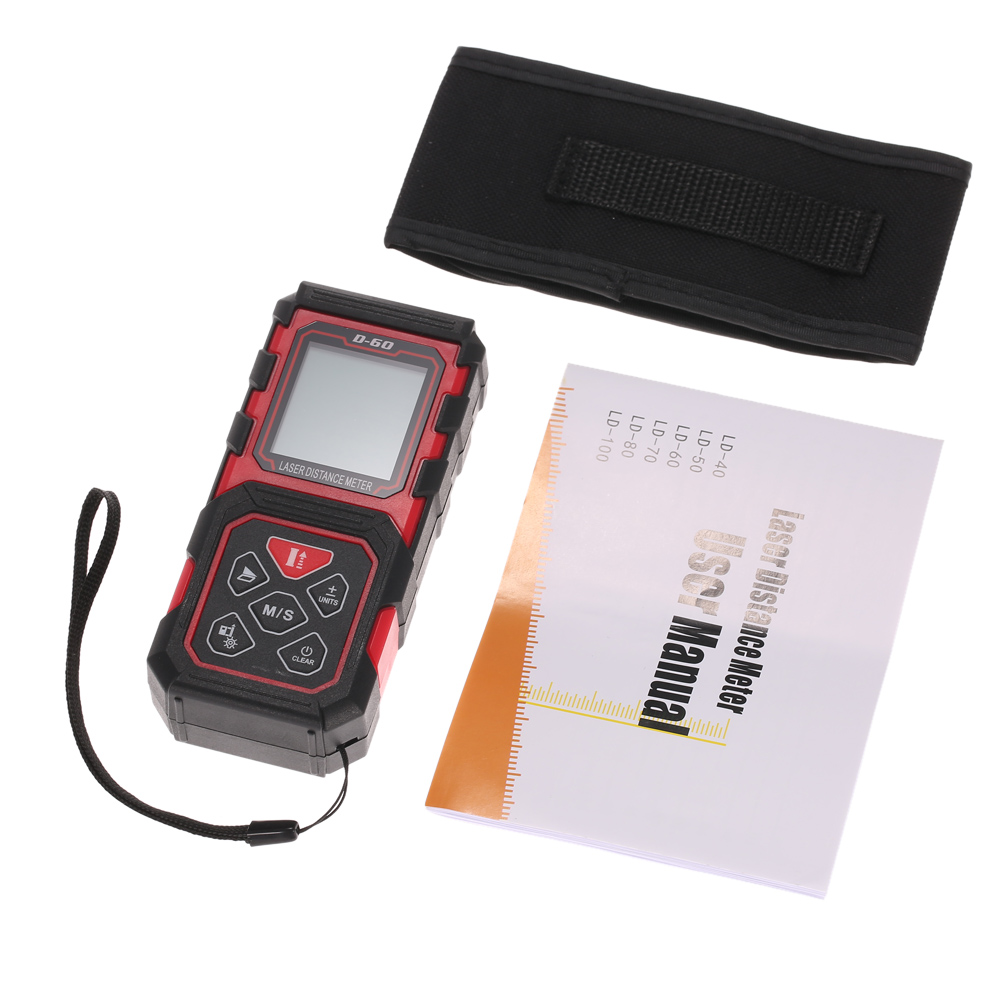 60m 229ft Distance Meter Portable Handheld Digital Laser Distance Meter High Precision Range Finder Area Volume Measurement