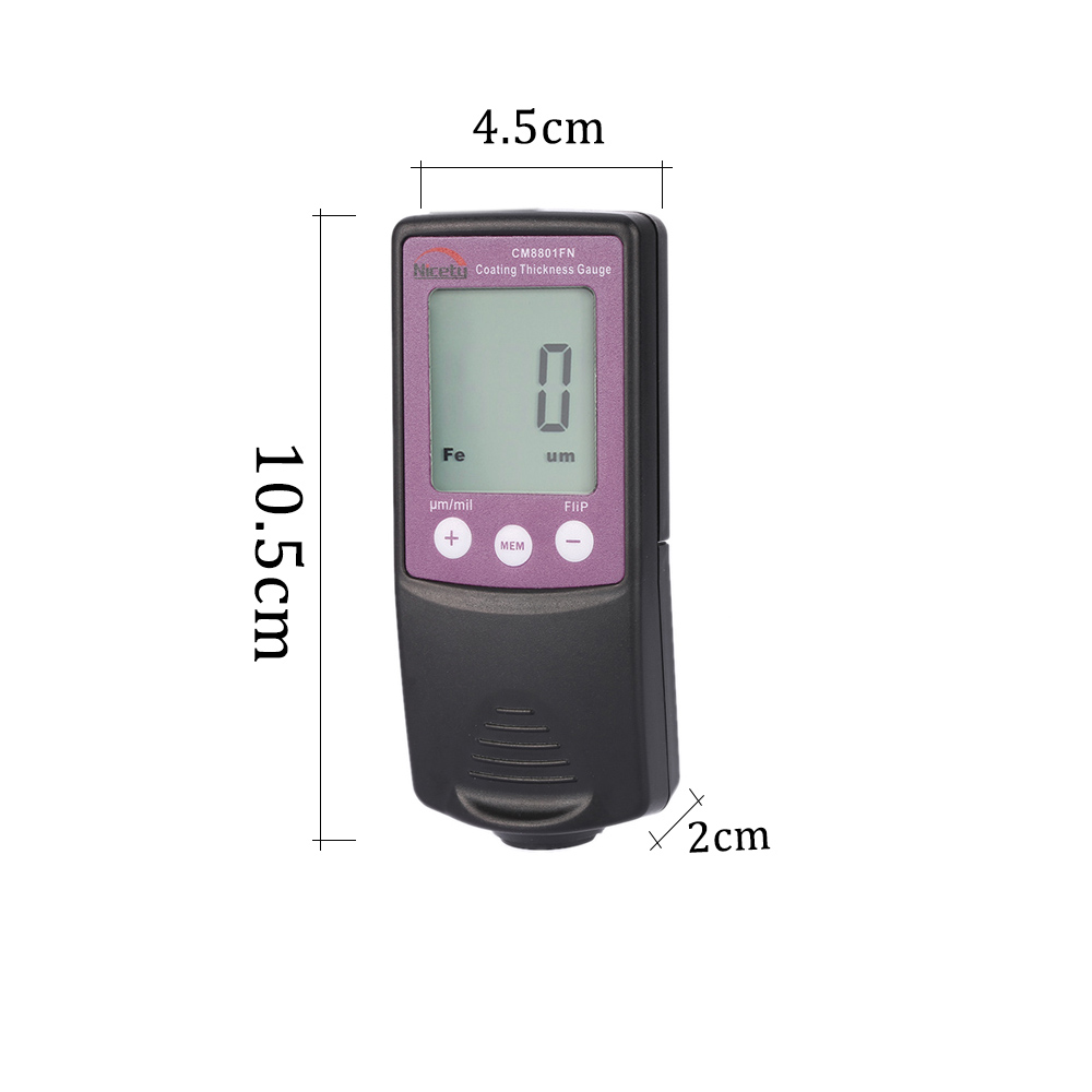 New Digital Coating Thickness Gauge Handheld Paint feeler gauge Tester CM8801FN Fe NFe Coatings diagnostic tool Data Storage