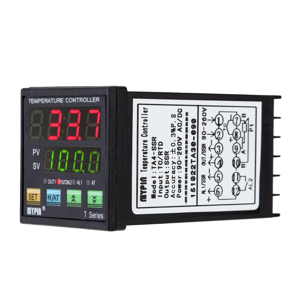 Digital LED PID Temperature Controller Thermometer SSR TC RTD + Solid State Relay Module + PT100 RTD Thermistor Sensor Probe