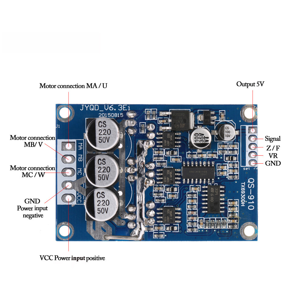 Motor Controller DC 12V 36V 500W Brushless Motor Controller Without Hall PWM Control Balanced Car Driver Board