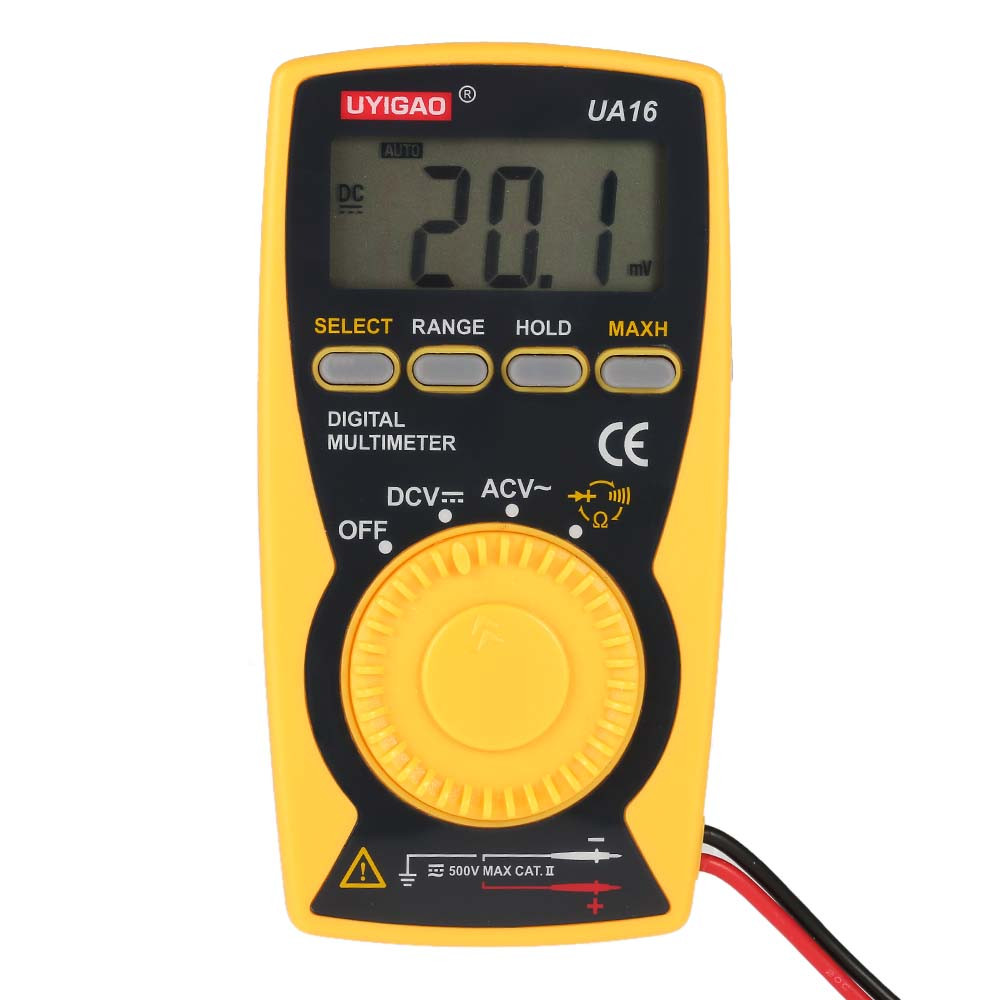 UYIGAO Brand New Digital Multimeter Portable Mini Auto multimetro DMM Voltmeter Ohmmeter ACDC Voltage Resistance Continuity Test