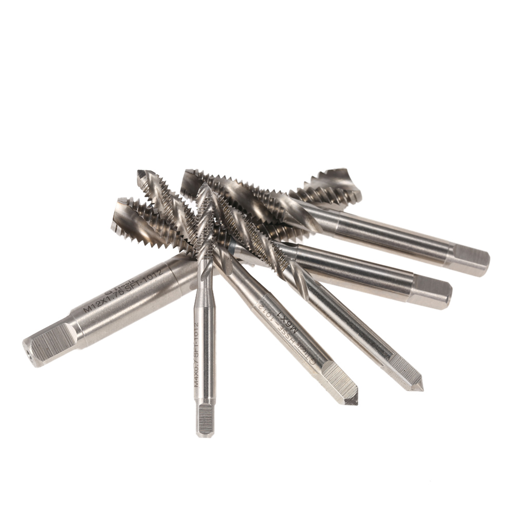 Spiral Tap Drill 6pcs M2 HSS High speed Steel Combined Spiral Tap Drill for Die Steel Iron Cutting M4 M5 M6 M8 M10 M12