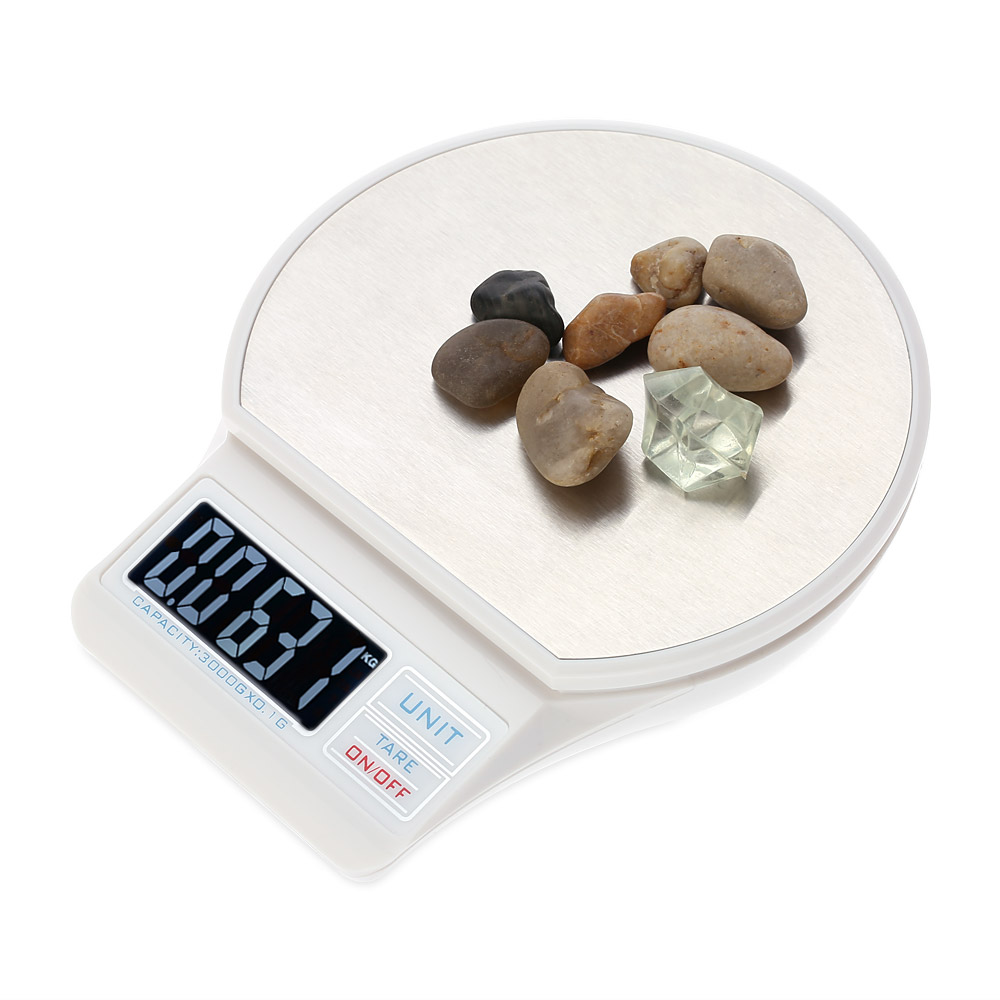 3000g 0.1g Mini Digital Electronic Scales Balance Professional Pocket Scale Kitchen Food Weight Weighting Scales Tool White