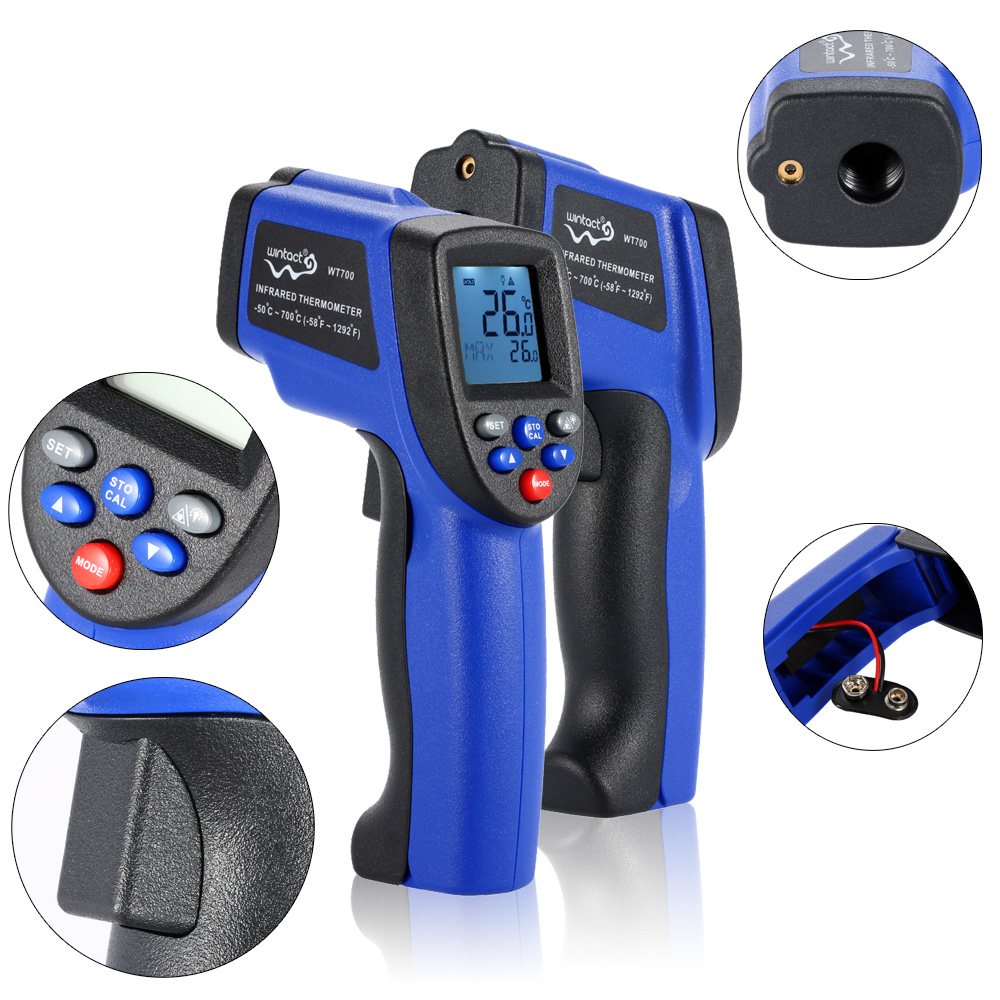 Handheld Digital Laser IR Infrared Thermometer Non Contact LCD termometro Temperature Tester diagnostic tool Pyrometer 50~700C