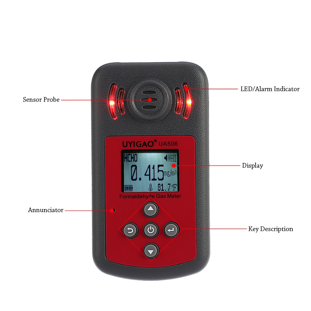 Professional Digital Formaldehyde Tester Mini Meter for PPM HTV Methanal Concentration Monitor Detector with Sound LightAlarm