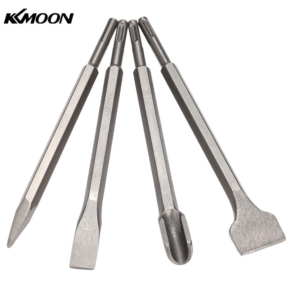 4pcs SDS Plus Chisel Set Point Groove Gouge Flat Chisels electric Hammer chisel concrete brick wall tile slotting drilling 250mm