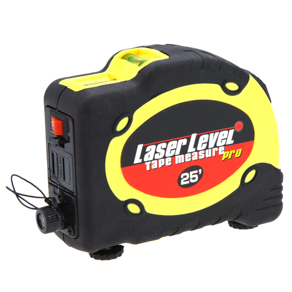 LV 07 Portable 2 Way Laser Levels Laser Dumpy Level Power On Off Horizontal Vertical Laser Equipment with 7.5m Measuring Tape