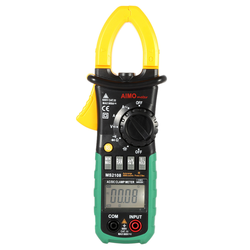 MS2018 Portable Digital Clamp Meter Multimeter AC DC Current Voltage Resistance Capacitance Measurement Diode Continuity Test