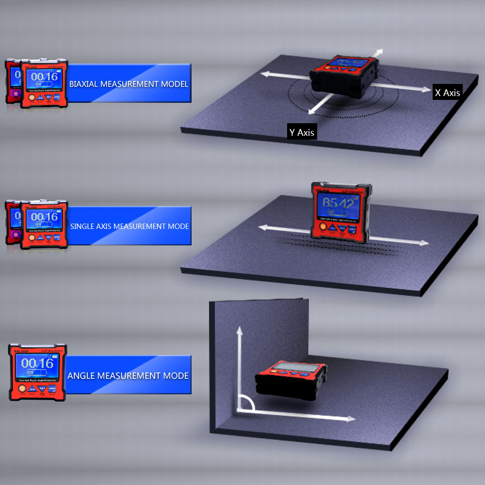 DXL360S Dual Axis Digital Angle Protractor High precision Dual axis Level Gauge with 5 Side Magnetic Base 100 240V 50 60Hz