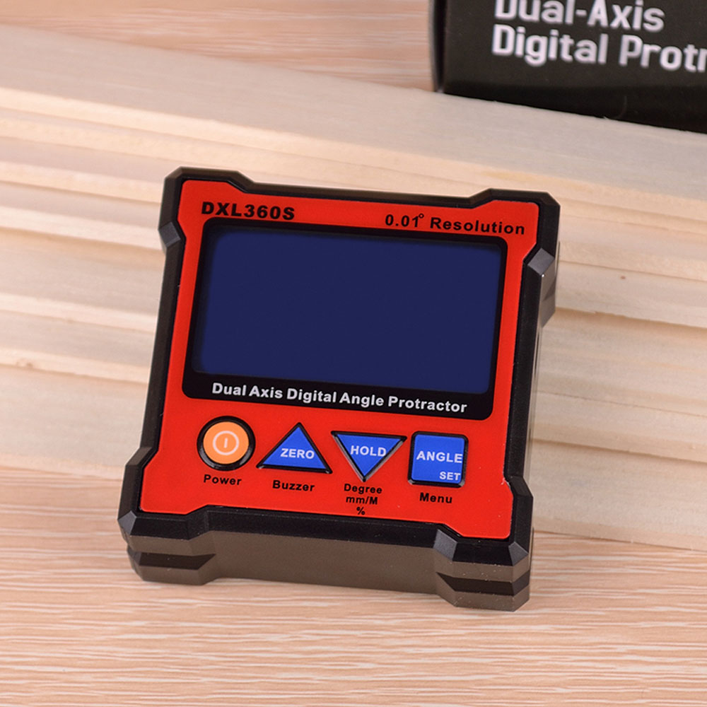 High precision DXL360S Dual Axis Digital Angle Protractor Dual axis Digital Display Level Gauge with 5 Side Magnetic Base