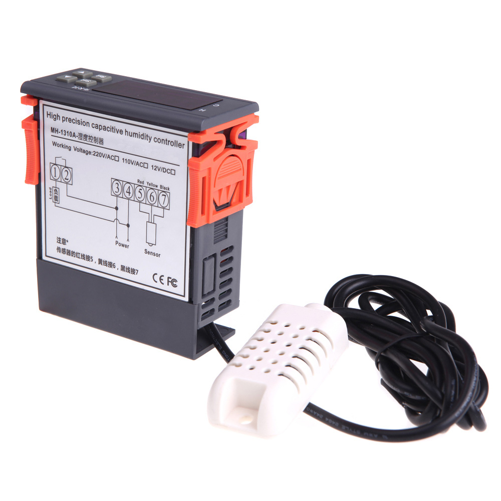 10A 220V Digital Temperature Controller Air Humidity Controller Temperature Instruments Measuring Range 1 ~ 99 RH with Sensor