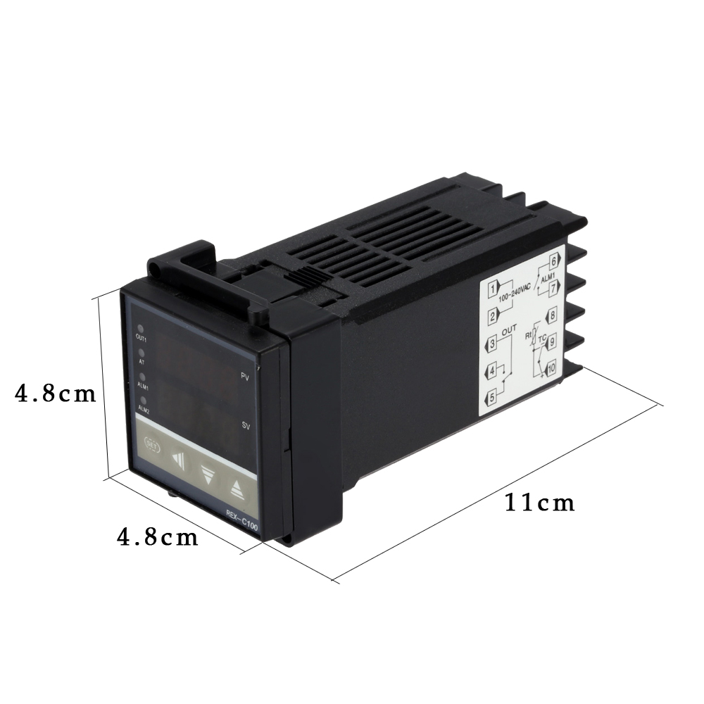Digital thermal regulator LED PID Temperature Controller Thermostat Thermometer termometro Heating Control 1 Alarm 4.8x4.8x11cm