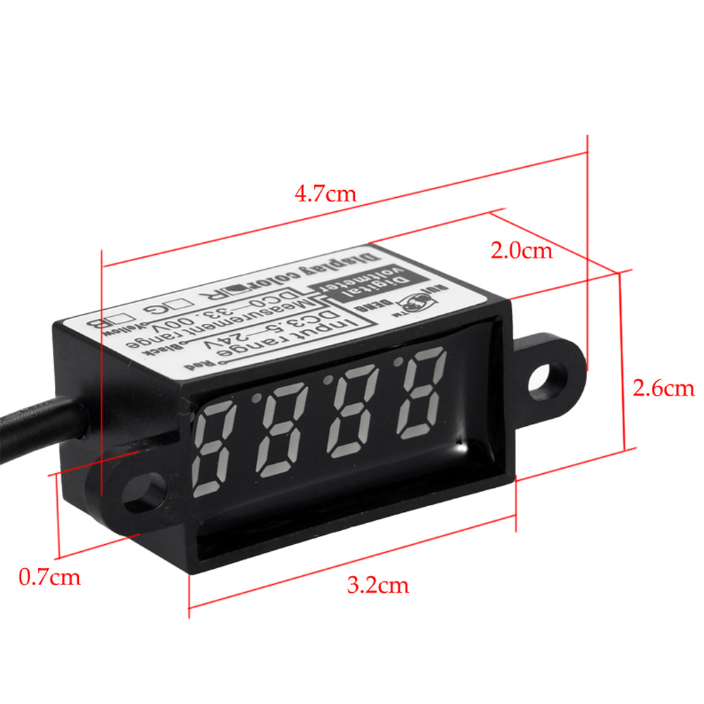 LED Screen Voltage Tester Mini Water proof Voltmeter Ammeter High accuracy 3 wire 4 digit 0 33.00V Voltage Meter Diagnostic tool
