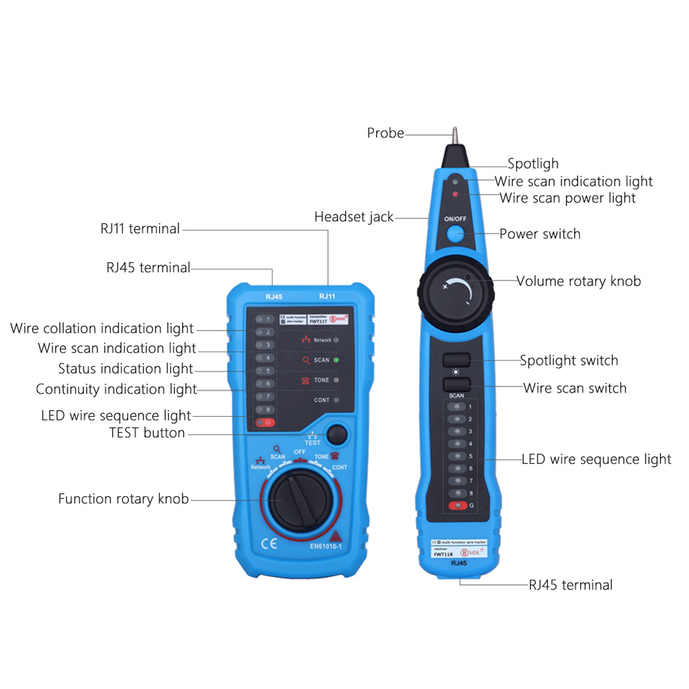 Multi functional Wire Tracker Handheld Wire Tester Diagnostic Tracker Line Finder Cable Testing Tool for Network Maintenance