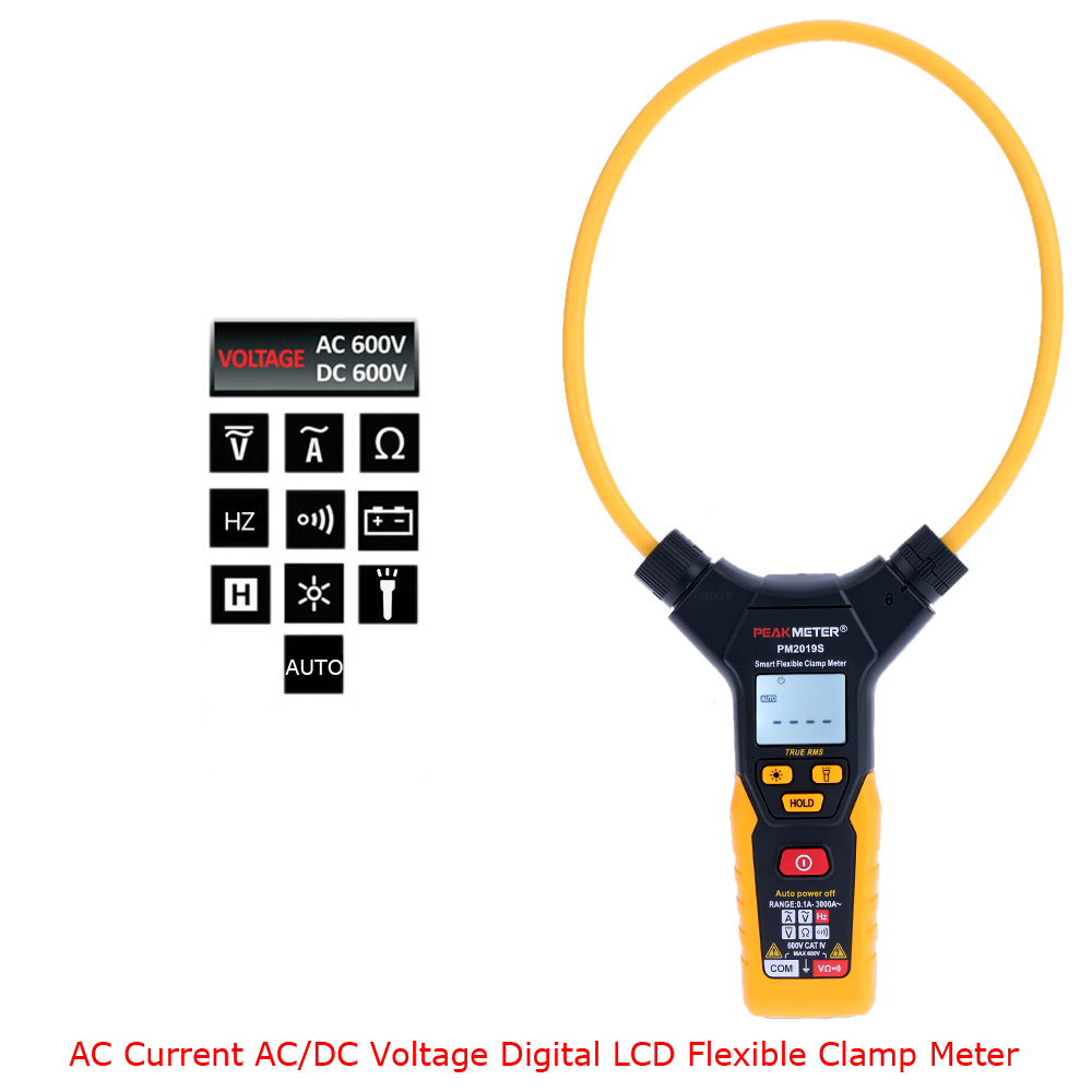 PEAKMETER professional Digital Flexible Clamp Meter Multimeter AC DC Voltage diagnostic tool Current tongs Resistance Frequency