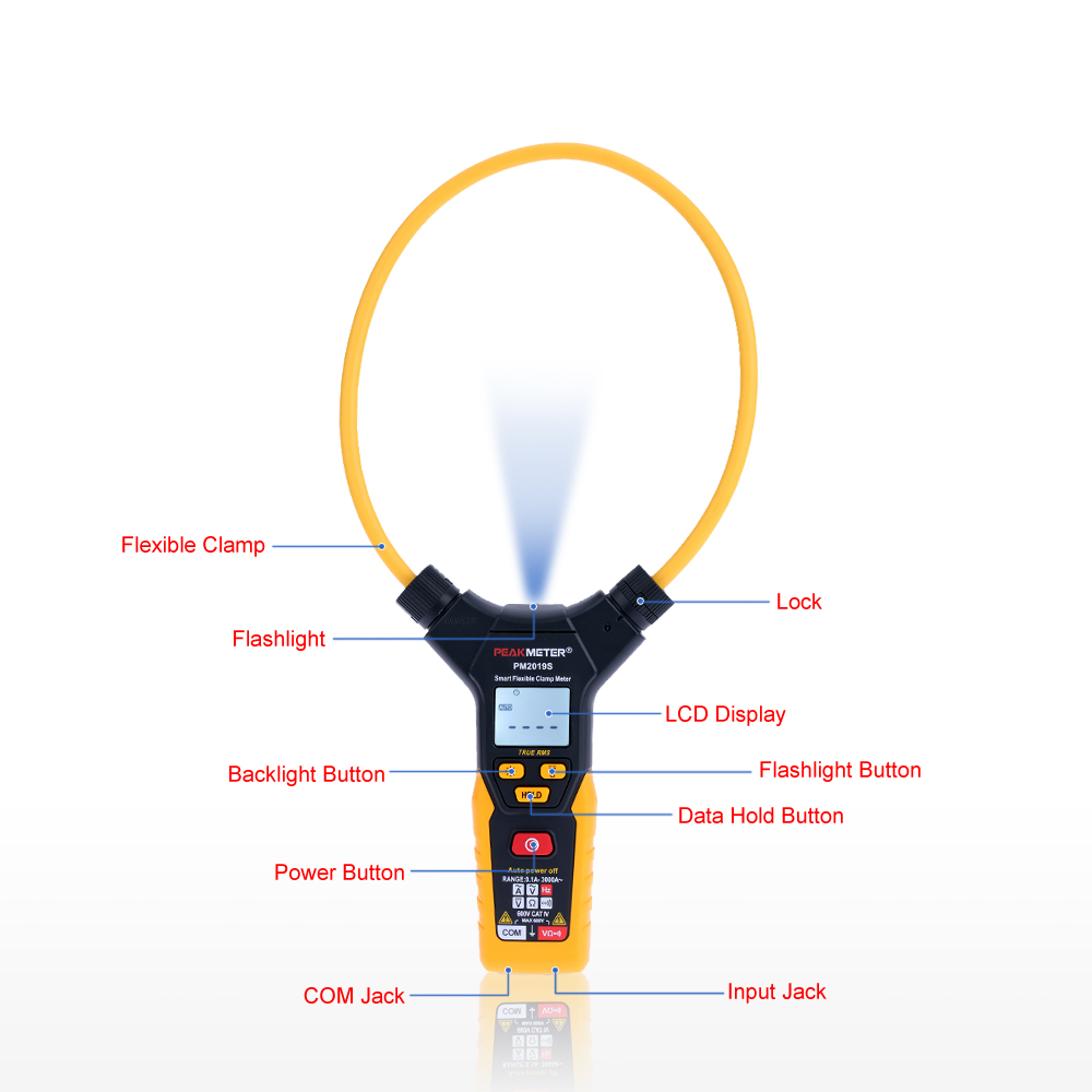 PEAKMETER professional Digital Flexible Clamp Meter Multimeter AC DC Voltage diagnostic tool Current tongs Resistance Frequency