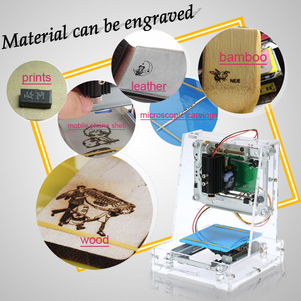 NEJE 250mW Mini Laser Engraver cnc router DIY laser cutter Carver USB High Speed laser engraving machine with Protective Glasses