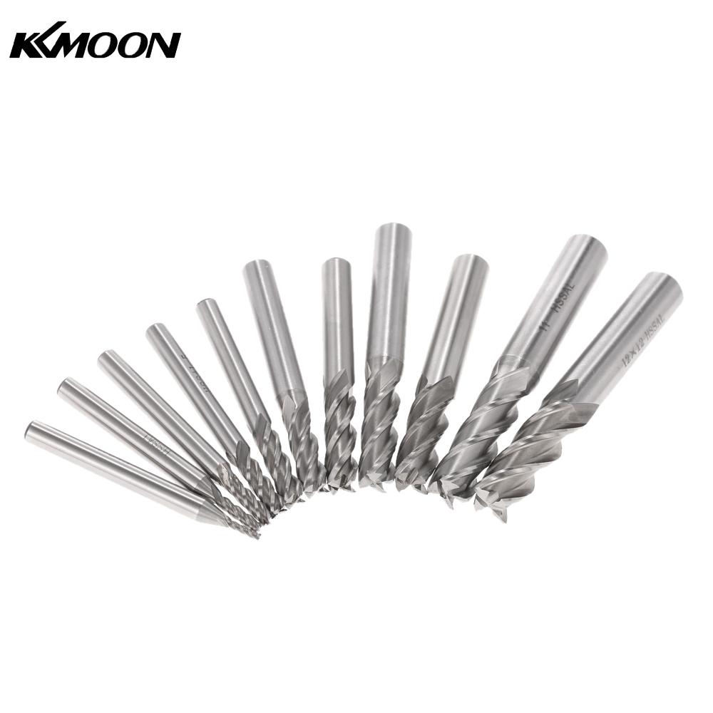 11pcs Drill bit HSS AL High Speed Steel Milling Cutter End Mill Drill Bits Straight Shank Cutting Tool Stainless Steel 2 12mm