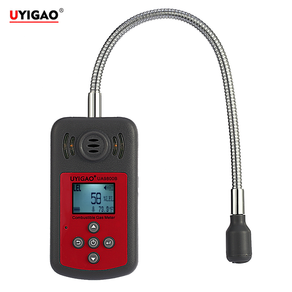 UYIGAO LCD Digital Combustible Gas Detector Automotive Gas Leak Location Determine Tester Gas Analyzer with Sound Light Alarm