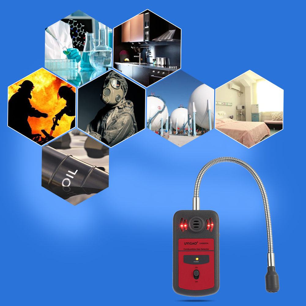 UYIGAO LCD Digital Combustible Gas Detector Automotive Gas Leak Location Determine Tester Gas Analyzer with Sound Light Alarm