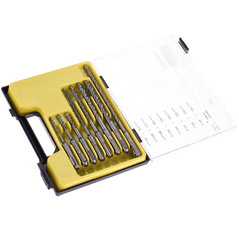8pcs Electric SDS PLUS Drill Bits 2 Pits ferramentas perforator 2 Slots SDS Shank Rotary Hammer Impact Drill Bit with Case