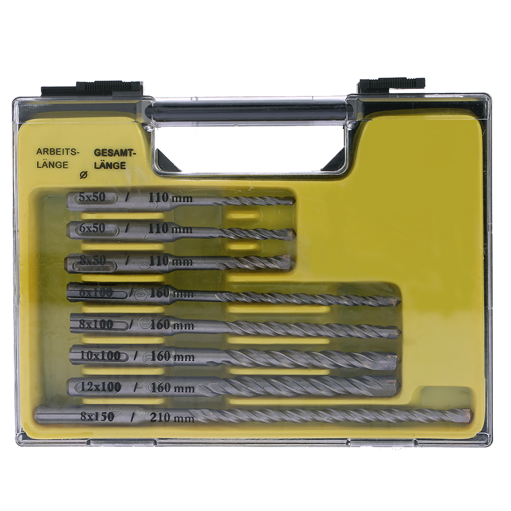 8pcs Electric SDS PLUS Drill Bits 2 Pits ferramentas perforator 2 Slots SDS Shank Rotary Hammer Impact Drill Bit with Case