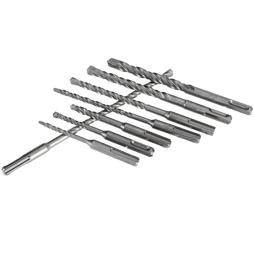 8pcs Electric SDS PLUS Drill Bits 2 Pits ferramentas perforator 2 Slots SDS Shank Rotary Hammer Impact Drill Bit with Case