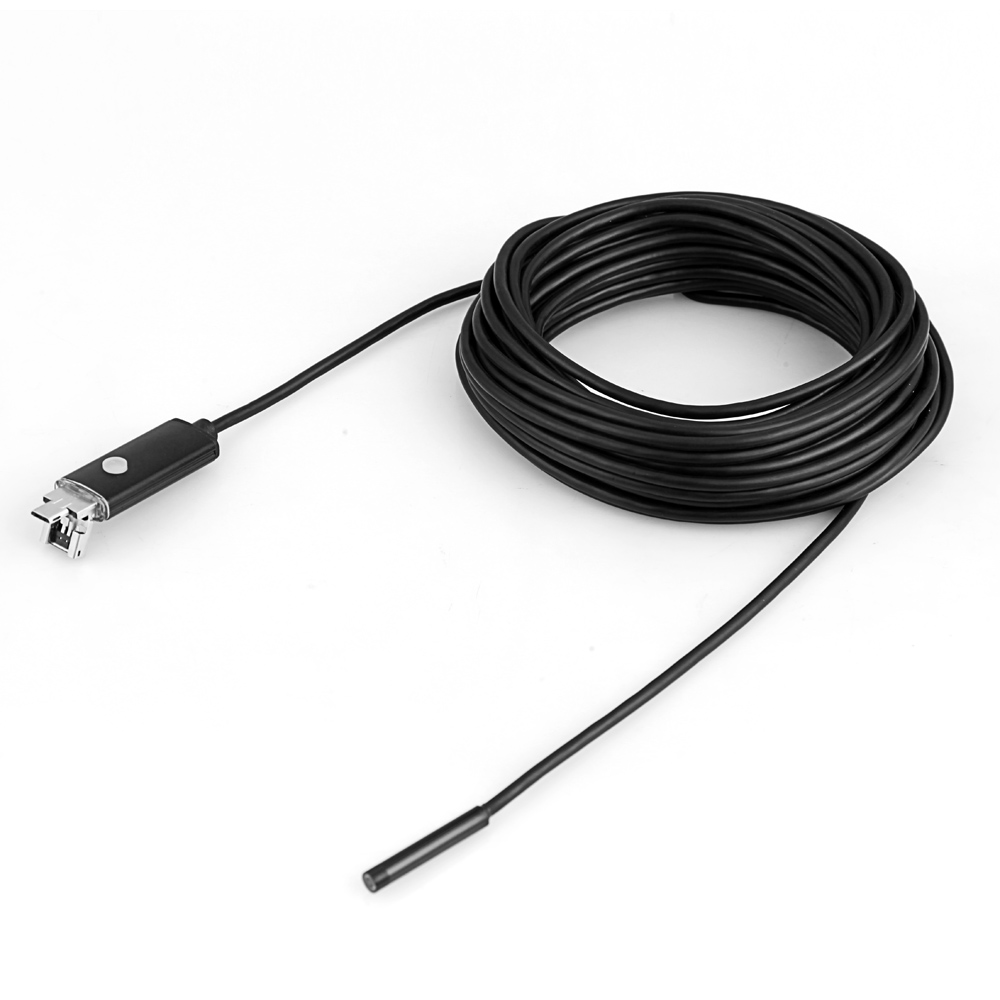 8mm 10m 2 in 1 lens USB Endoscope Inspection Pipe microscope USB Camera Snake Tube with 6 LEDs Borescope For Android Phone PC