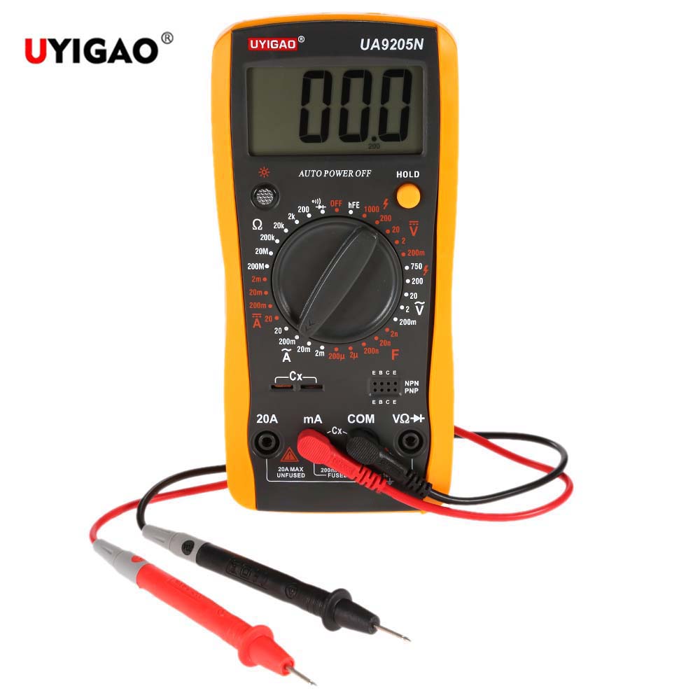 UYIGAO Mini Digital Multimeter DC AC Voltage Current Resistance Capacitance Tester esr meter Ohmmeter Ammeter Diode Triode Test