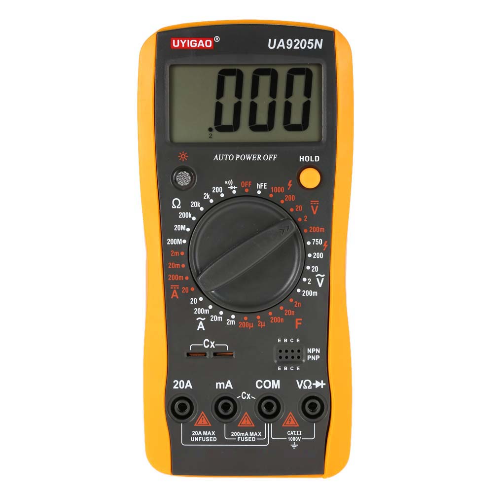 UYIGAO Mini Digital Multimeter DC AC Voltage Current Resistance Capacitance Tester esr meter Ohmmeter Ammeter Diode Triode Test