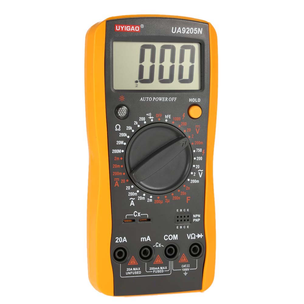 UYIGAO Mini Digital Multimeter DC AC Voltage Current Resistance Capacitance Tester esr meter Ohmmeter Ammeter Diode Triode Test