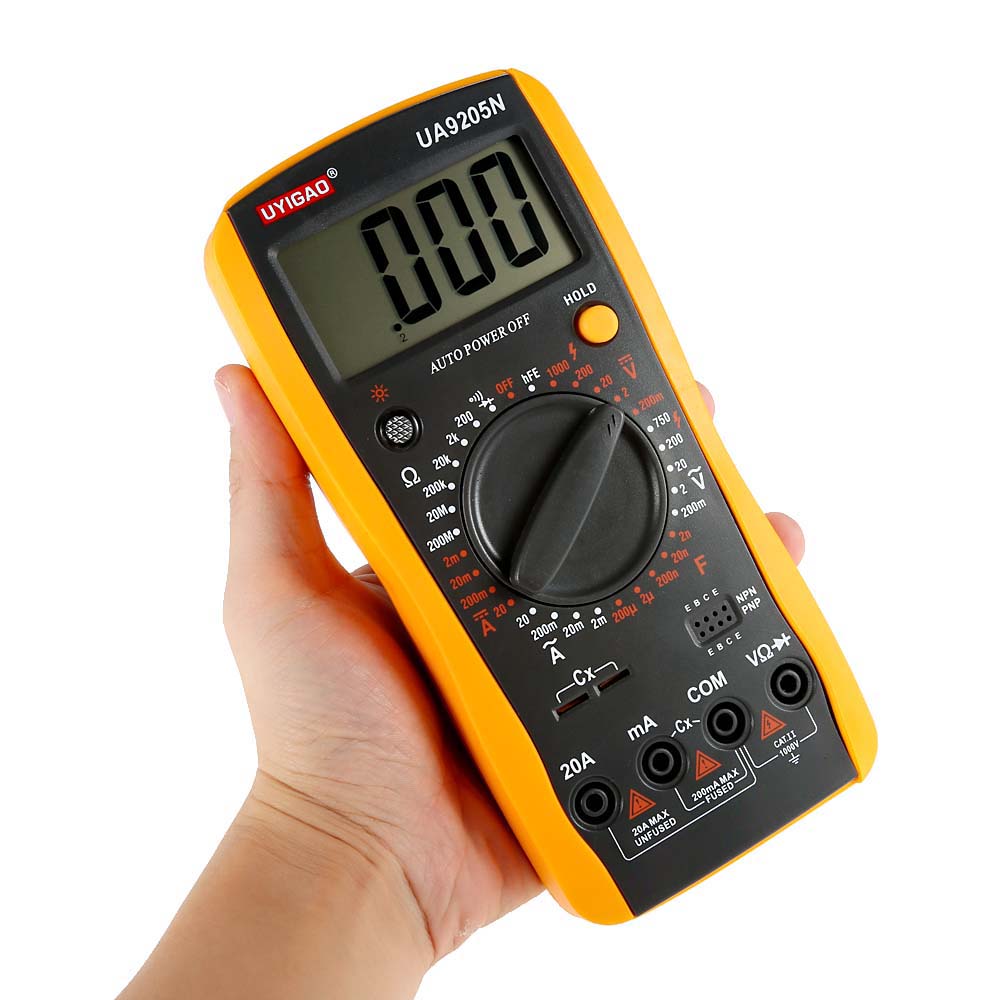 UYIGAO Mini Digital Multimeter DC AC Voltage Current Resistance Capacitance Tester esr meter Ohmmeter Ammeter Diode Triode Test