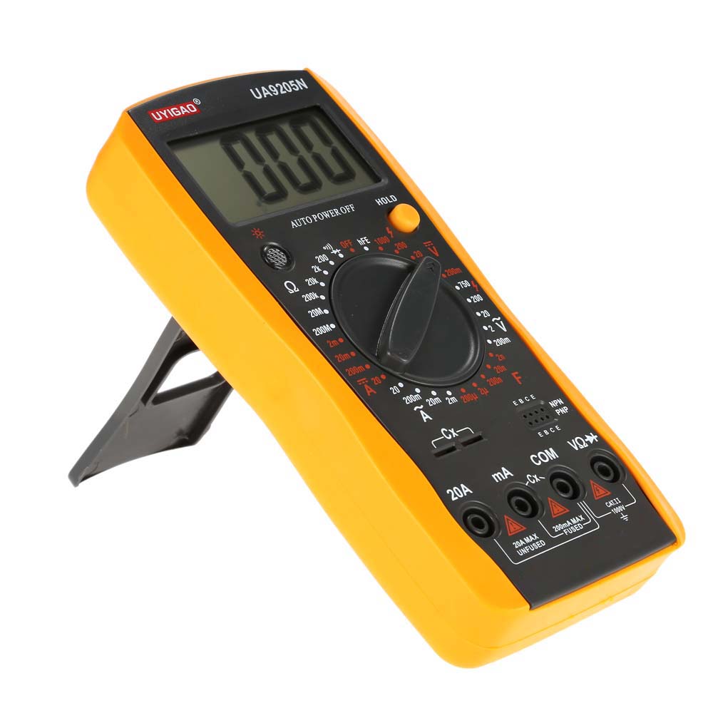 UYIGAO Mini Digital Multimeter DC AC Voltage Current Resistance Capacitance Tester esr meter Ohmmeter Ammeter Diode Triode Test